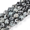 Dyed Natural Sesame Jasper Beads Strands G-T139-8mm-47J-4