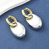 Oval Brass Hoop Earrings for Women EJEW-U057-06A-04GP-2