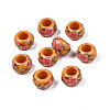 Flower Printed Opaque Acrylic Rondelle Beads SACR-S305-27-I04-1