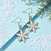 Alloy Enamel Snowflake Dangle Earrings EJEW-JE05549-2