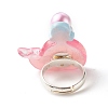 Resin 3D Whale Adjustable Ring RJEW-JR00428-07-5