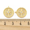 Brass Micro Pave Clear Cubic Zirconia Charms KK-Z044-35G-3