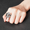 Titanium Steel Gothic Mask Finger Ring for Men Women RJEW-WH0001-12B-4