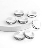 7Pcs 7 Styles Tibetan Style Sun Moon Alloy Cuff Toe Rings for Summer Beach FS-WGAE944-01-5