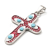 Rack Plating Alloy Enamel Pendants PALLOY-K010-41P-02-3