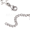 3Pcs Dyed Tiger Eye and Alloy Star Charms Link Bracelets for Women BJEW-TA00559-5