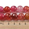 Faceted Natural Dragon Veins Agate Beads Strands G-F447-12mm-P08-5