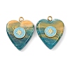 304 Stainless Steel Resin Pendants STAS-F352-07A-01-1