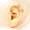 Brass Micro Pave Clear Cubic Zirconia Cuff Earrings EJEW-F370-11G-2