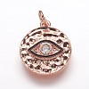 Hammered Brass Pendants KK-K207-02RG-1