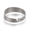 Tarnish Resistant Adjustable 201 Stainless Steel Plain Band Rings STAS-P249-26A-P-3