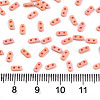 FGB 2-Hole Glass Seed Beads X-SEED-S031-S-SQ50FR-2
