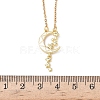 Brass Micro Pave Clear Cubic Zirconia White Moon with Star Pendant 304 Stainless Steel Chain Necklaces for Women NJEW-D341-11G-5