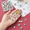 60Pcs 10 Styles Valentine's Day Theme Tibetan Style Alloy Beads TIBEB-CJ0001-38-4