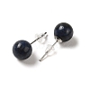 Natural Lapis Lazuli Stud Earrings X-G-B075-02P-08-2