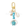 4Pcs 4 Styles Synthetic Turquoise Chip Bead and Shell Pendant Decorations HJEW-JM02915-4