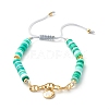 Handmade Disc Polymer Clay Braided Bead Bracelets Set BJEW-JB07407-3