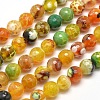 Dyed Natural Agate Faceted Round Beads Strands X-G-E268-09-1
