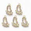 Brass Micro Pave Clear Cubic Zirconia Pendants RJEW-T063-31G-NF-1