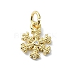 Brass Micro Pave Clear Cubic Zirconia Charms KK-H475-55G-01-1