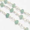 Handmade Faceted Jade Rondelle Beads Decorative Chains for Necklaces Bracelets Making CHC-L026-06-1