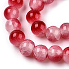 Crackle Baking Paint Imitation Jade Glass Beads Strands X1-DGLA-T003-8mm-11-2