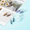 Bullet Shaped Natural Mixed Gemstone Dangle Earrings EJEW-JE04575-4