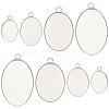 40Pcs 4 Styles 304 Stainless Steel Pendant Cabochon Settings STAS-SC0006-18-1