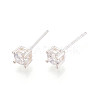 925 Sterling Silver & Clear Cubic Zirconia Stud Earrings STER-T008-70S-01-2