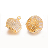 3D Crown Brass Micro Pave Cubic Zirconia Pendants KK-L134-16G-1