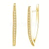 Brass Angular Hoop Earrings EJEW-BB35148-G-2