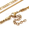 304 Stainless Steel Double Layer Figaro Chain & Herringbone Chain Necklaces for Women NJEW-G140-16C-G-3