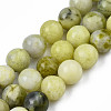 Natural Yellow Mustard Jasper Beads Strands G-Q462-6mm-39-1