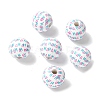 Mother's Day Theme Printed Wood European Beads WOOD-F016-02-2