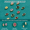 12Pcs 2 Styles Brass Micro Pave Cubic Zirconia Links Connectors KK-HS0015-22B-4