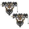 2Pcs Polyester Lace & Alloy & Resin Link Ring Bracelets BJEW-ME0001-25-1