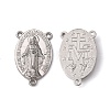 Holy Oval Carved Virgin Mary Tibetan Style Alloy Chandelier Component Links TIBEP-LF0961YKG-P-FF-1