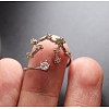 Twelve Constellation Brass Micro Pave Clear Cubic Zirconia Cuff Rings FS-WG8E359-13-1