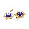 Handmade Evil Eye Lampwork Pendants ZIRC-F136-04G-04-3