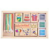 Birthday Theme Wooden Stamp Sets DIY-CP0001-79-1