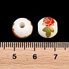 Floral Printed Porcelain Beads PORC-Q199-10mm-15-3