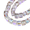 Electroplate Transparent Glass Beads Strands EGLA-N002-28-4