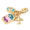 Rack Plating Brass Cubic Zirconia Summer European Dangle Charms X-KK-P287-01A-G-2