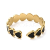 Real 18K Gold Plated 304 Stainless Steel Enamel Cuff Rings LS-RJEW-M171-14G-02-3