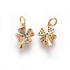 Brass Micro Pave Cubic Zirconia Charms ZIRC-E161-24G-1