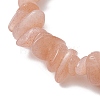 Natural Peach Moonstone Chips Beads Stretch Bracelets BJEW-JB11245-03-4