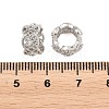 Flower Brass Clear Cubic Zirconia European Beads KK-B186-06P-3