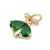 Brass Pave Cubic Zirconia Charms KK-Q096-14B-G-2