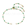 304 Stainless Steel Enamel Dapped Chains Slider Bracelets Making AJEW-JB01293-03-1