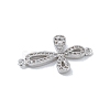 Rack Plating Brass Micro Pave Clear Cubic Zirconia Flower Connector Charms KK-A234-062P-2